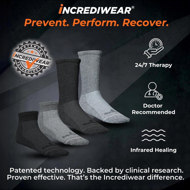 Incrediwear Therapeutic Circulation Socks for Vascular Conditions - Unisex Crew Socks in Grey - Image 2